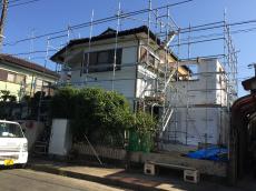 八千代市　K様邸　リフォーム増改築改修工事　外観　施工中