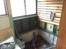 八千代市　K様邸　リフォーム増改築改修工事　風呂場　施工中